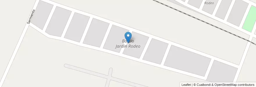 Mapa de ubicacion de Barrio Jardin Rodeo en アルゼンチン, チリ, メンドーサ州, Departamento Maipú, Distrito Rodeo Del Medio.