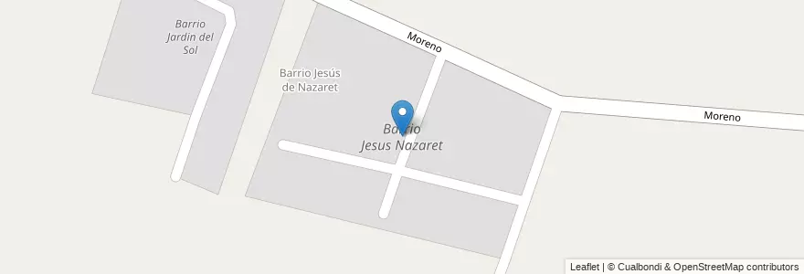 Mapa de ubicacion de Barrio Jesus Nazaret en 阿根廷, 智利, Mendoza, Departamento Maipú, Distrito Rodeo Del Medio.