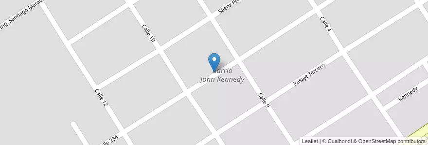 Mapa de ubicacion de Barrio John Kennedy en アルゼンチン, サンティアゴ・デル・エステロ州, Departamento Capital, Santiago Del Estero.