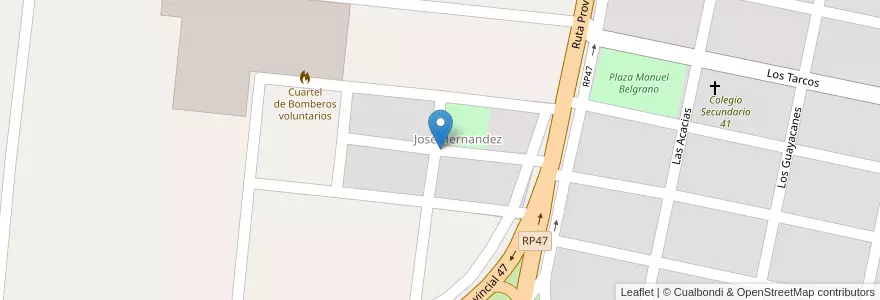 Mapa de ubicacion de Barrio José Hernandez en Аргентина, Жужуй, Departamento El Carmen, Municipio De Perico, Perico.