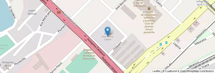 Mapa de ubicacion de Barrio José María Calaza, Villa Soldati en Argentina, Ciudad Autónoma De Buenos Aires, Buenos Aires, Comuna 8.