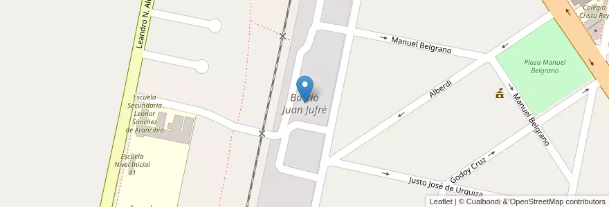 Mapa de ubicacion de Barrio Juan Jufré en Argentinien, San Juan, Chile, Caucete.