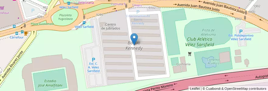 Mapa de ubicacion de Barrio Kennedy, Versalles en آرژانتین, Ciudad Autónoma De Buenos Aires, Buenos Aires, Comuna 10.