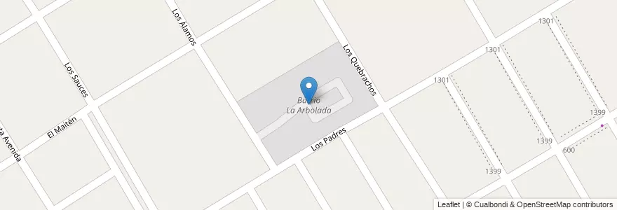 Mapa de ubicacion de Barrio La Arbolada en Argentinië, Buenos Aires, Partido De Ezeiza, La Unión.