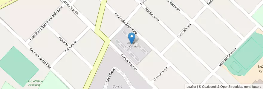 Mapa de ubicacion de Barrio La Colina en Arjantin, Buenos Aires, Partido De San Isidro, Boulogne Sur Mer.
