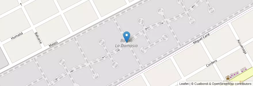 Mapa de ubicacion de Barrio La Damasia en アルゼンチン, ブエノスアイレス州, Partido De San Fernando.