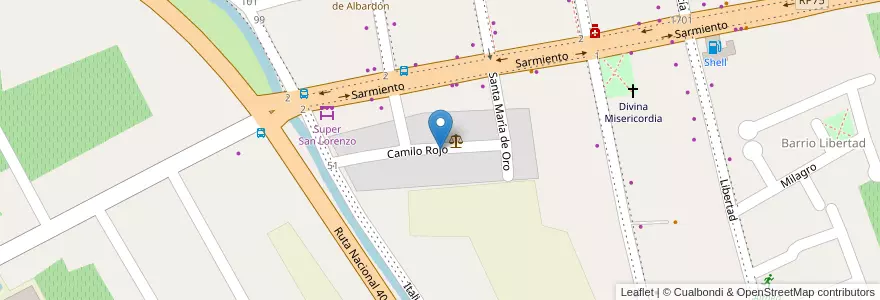 Mapa de ubicacion de Barrio La Estrella en Arjantin, San Juan, Şili, Albardón.