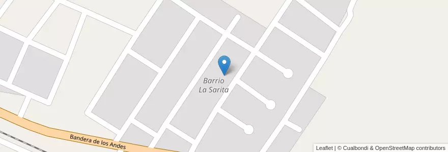 Mapa de ubicacion de Barrio La Sarita en Arjantin, Şili, Mendoza, Departamento Maipú, Distrito San Roque, Distrito Fray Luis Beltrán.