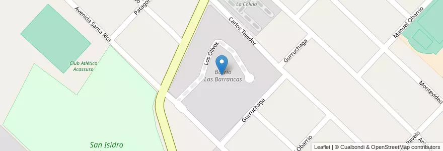 Mapa de ubicacion de Barrio Las Barrancas en Argentina, Buenos Aires, Partido De San Isidro, Boulogne Sur Mer.