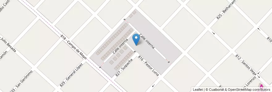 Mapa de ubicacion de Barrio Leonardo Murialdo en アルゼンチン, ブエノスアイレス州, Partido De Tres De Febrero, Villa Bosch.