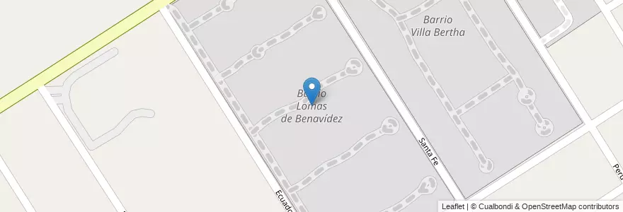 Mapa de ubicacion de Barrio Lomas de Benavídez en Argentinië, Buenos Aires, Partido De Tigre, Benavídez.