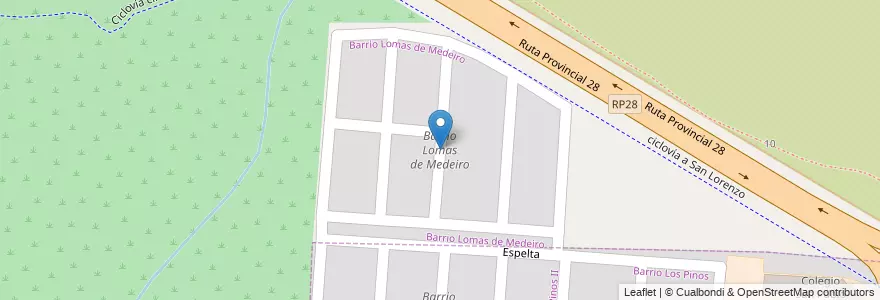 Mapa de ubicacion de Barrio Lomas de Medeiro en الأرجنتين, Salta, Capital, Municipio De Salta.