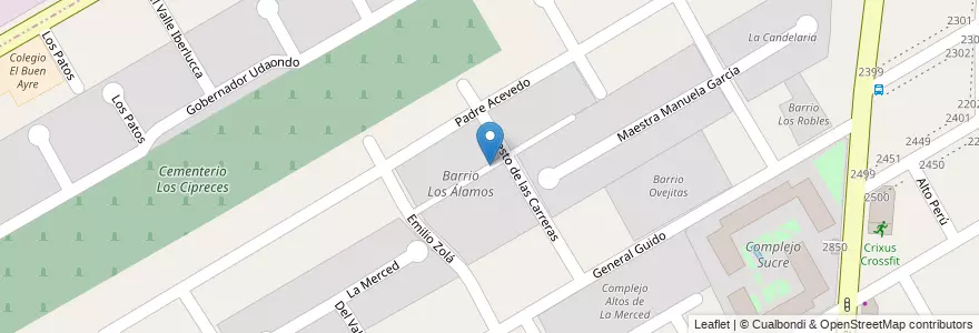 Mapa de ubicacion de Barrio Los Álamos en Argentina, Buenos Aires, Partido De San Isidro, Beccar.
