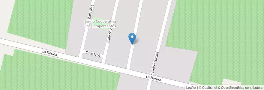 Mapa de ubicacion de Barrio Los Campamentos en Argentinien, Chile, Mendoza, Departamento Rivadavia.
