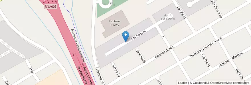 Mapa de ubicacion de Barrio Los Faroles II en Arjantin, Buenos Aires, Partido De San Isidro, Beccar.