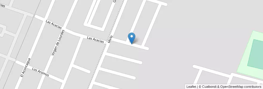 Mapa de ubicacion de Barrio Los Milagros II en アルゼンチン, チリ, メンドーサ州, Departamento Maipú, Distrito Luzuriaga, Maipú.