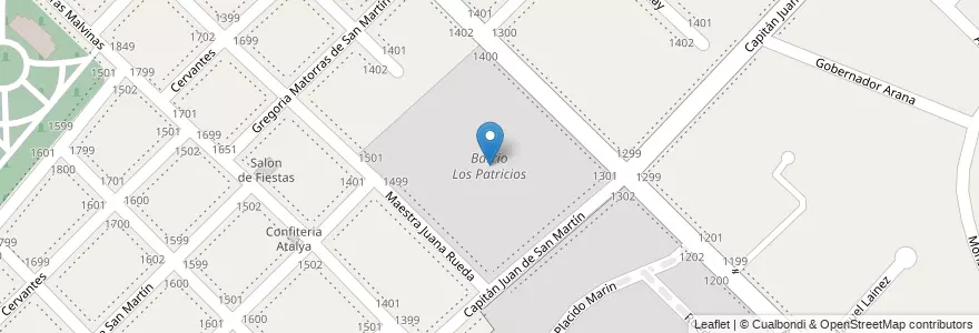 Mapa de ubicacion de Barrio Los Patricios en Argentina, Buenos Aires, Partido De San Isidro, Boulogne Sur Mer.