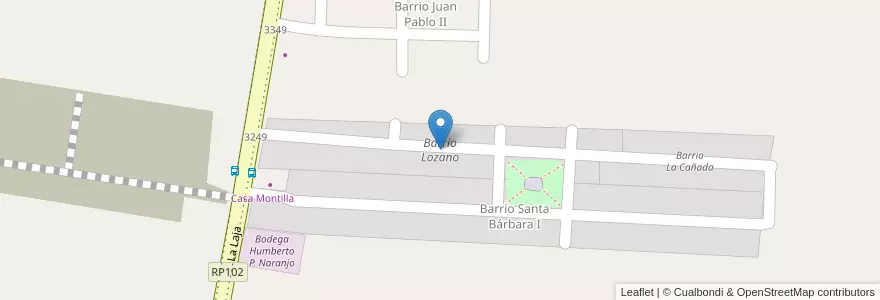 Mapa de ubicacion de Barrio Lozano en Argentinien, San Juan, Chile, Albardón.