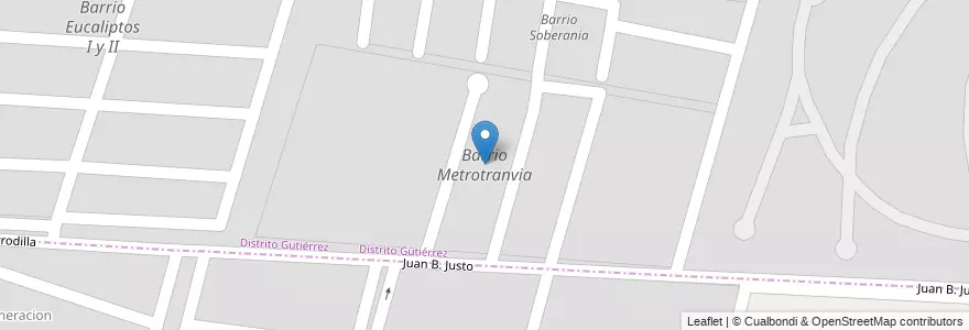 Mapa de ubicacion de Barrio Metrotranvia en Argentine, Chili, Mendoza, Godoy Cruz, Maipú.