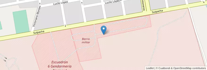 Mapa de ubicacion de Barrio militar en 아르헨티나, 엔트레리오스주, Departamento Uruguay, Distrito Molino, Concepción Del Uruguay.