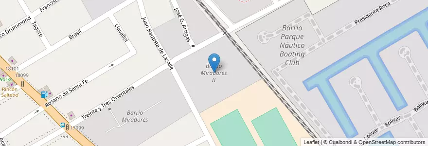 Mapa de ubicacion de Barrio Miradores II en Argentina, Buenos Aires, Partido De San Isidro, Beccar.