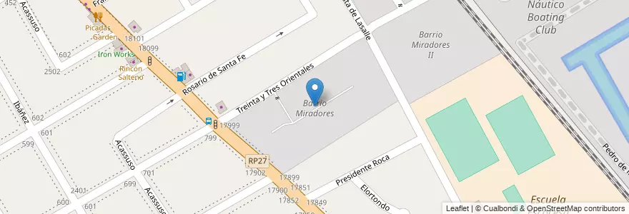Mapa de ubicacion de Barrio Miradores en Arjantin, Buenos Aires, Partido De San Isidro, Beccar.