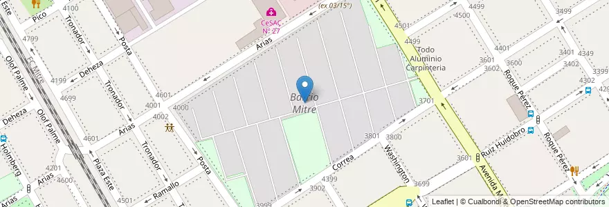 Mapa de ubicacion de Barrio Mitre, Saavedra en Argentina, Ciudad Autónoma De Buenos Aires, Comuna 12, Partido De Vicente López, Buenos Aires, Vicente López.