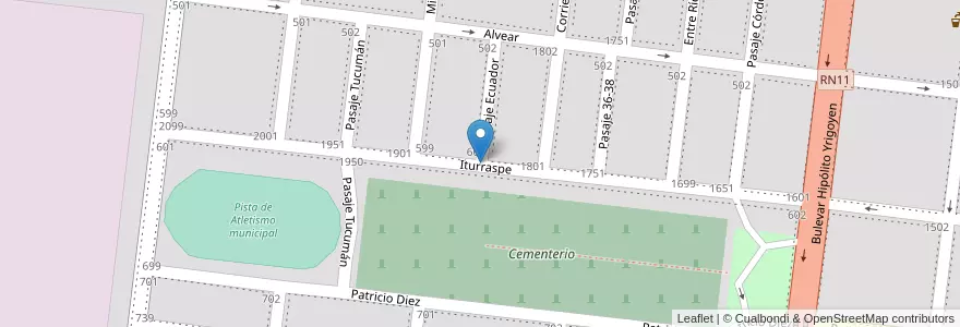Mapa de ubicacion de Barrio Moreno Parque en Argentinien, Santa Fe, Departamento General Obligado, Municipio De Reconquista, Reconquista.