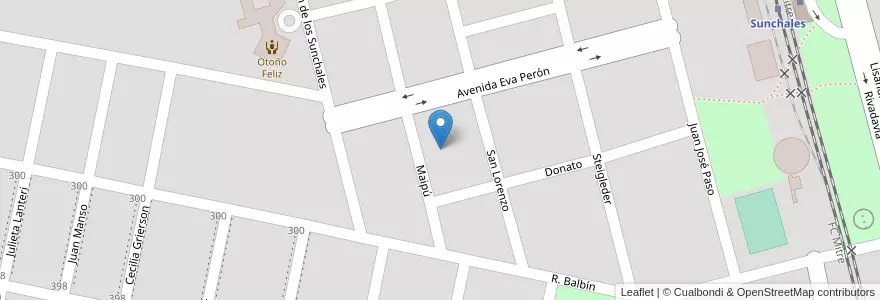 Mapa de ubicacion de Barrio Moreno en Arjantin, Santa Fe, Departamento Castellanos, Municipio De Sunchales.