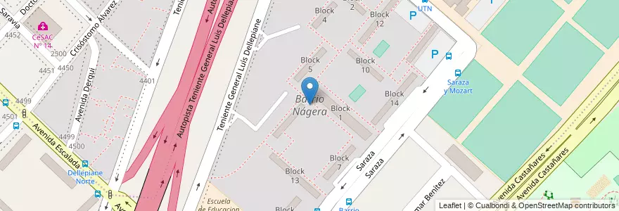 Mapa de ubicacion de Barrio Nágera, Villa Lugano en 아르헨티나, Ciudad Autónoma De Buenos Aires, 부에노스아이레스, Comuna 8.