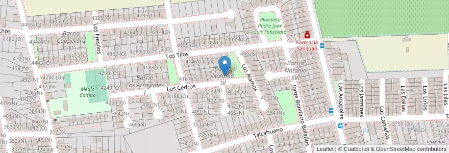 Mapa de ubicacion de Barrio Natania IV en آرژانتین, San Juan, شیلی, Rivadavia.