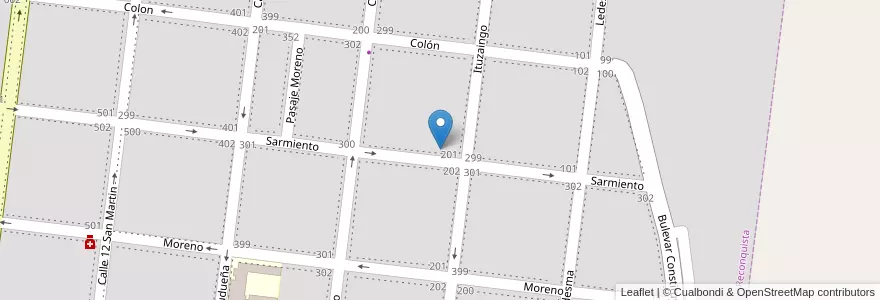 Mapa de ubicacion de Barrio Noreste en آرژانتین, سانتافه, Departamento General Obligado, Municipio De Reconquista.