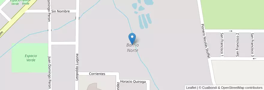 Mapa de ubicacion de Barrio Norte en Аргентина, Misiones, Departamento Libertador General San Martín, Municipio De Puerto Rico.