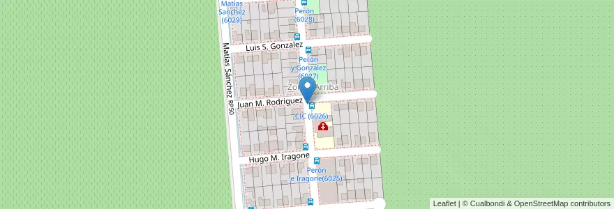Mapa de ubicacion de Barrio Obrero Municipal en 아르헨티나, San Juan, 칠레, Zonda.