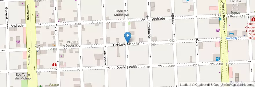 Mapa de ubicacion de Barrio oeste en 阿根廷, 恩特雷里奥斯省, Departamento Gualeguaychú, Gualeguaychú, Gualeguaychú, Distrito Costa Uruguay Sur.