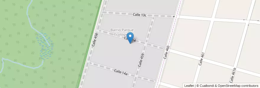 Mapa de ubicacion de Barrio Parque Ecologico, Villa Elisa en Argentinië, Buenos Aires, Partido De La Plata, Villa Elisa.
