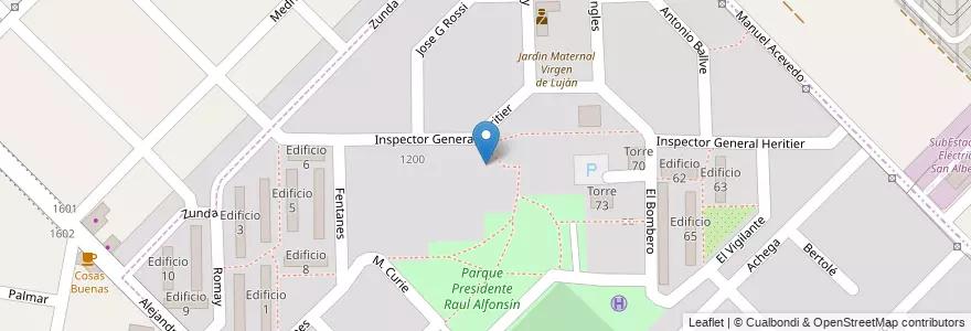 Mapa de ubicacion de Barrio Policial en Arjantin, Buenos Aires, Partido De Merlo, San Antonio De Padua.