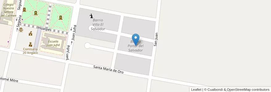 Mapa de ubicacion de Barrio Portal del Salvador en آرژانتین, San Juan, شیلی, Angaco.