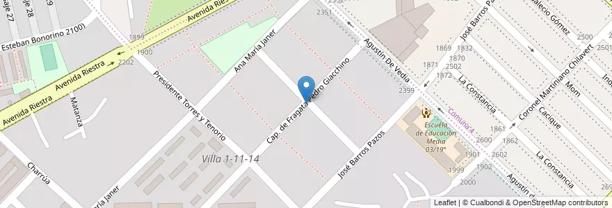 Mapa de ubicacion de Barrio Presidente Illia, Flores en アルゼンチン, Ciudad Autónoma De Buenos Aires, ブエノスアイレス.