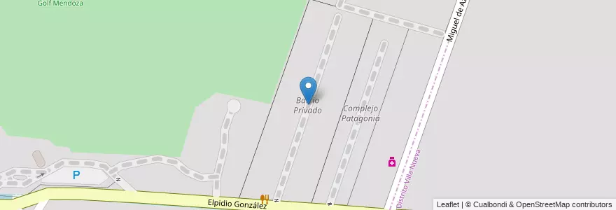 Mapa de ubicacion de Barrio Privado en 阿根廷, 智利, Mendoza, Departamento Guaymallén.