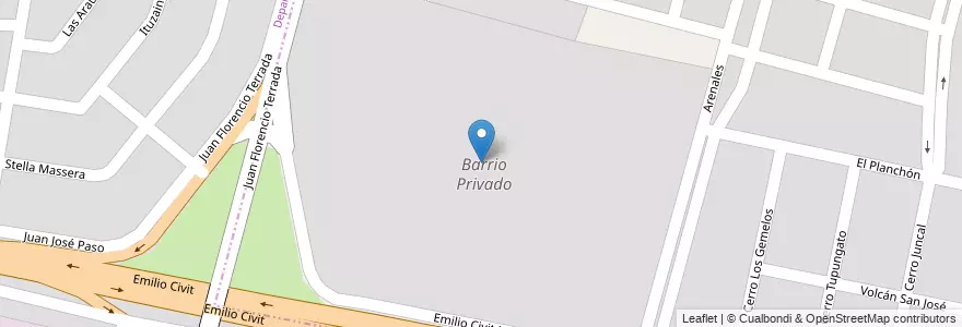 Mapa de ubicacion de Barrio Privado en Аргентина, Чили, Мендоса, Departamento Luján De Cuyo, Distrito Carrodilla, Maipú.