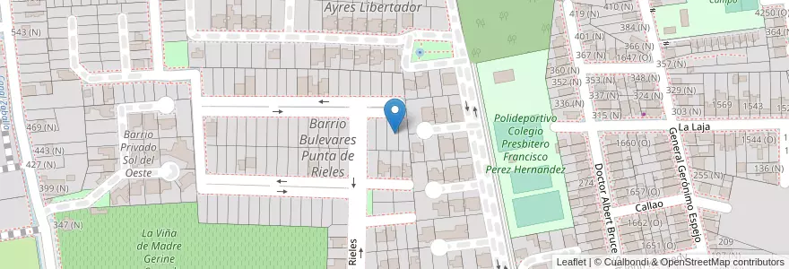 Mapa de ubicacion de Barrio Privado Ayres Libertador en Argentinië, San Juan, Chili, Rivadavia.