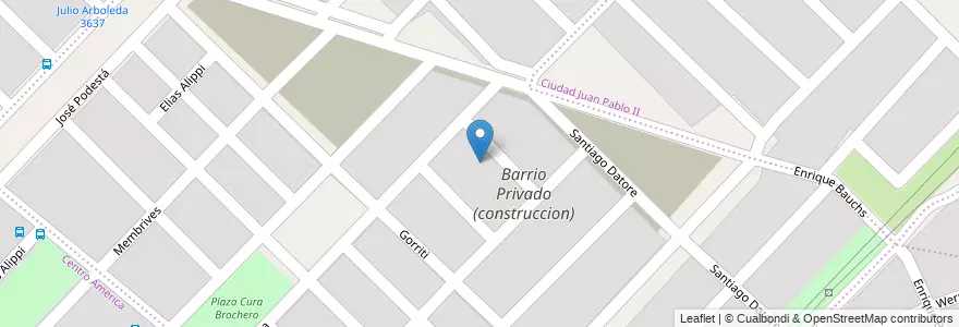 Mapa de ubicacion de Barrio Privado (construccion) en 아르헨티나, Córdoba, Departamento Capital, Pedanía Capital, Córdoba, Municipio De Córdoba.