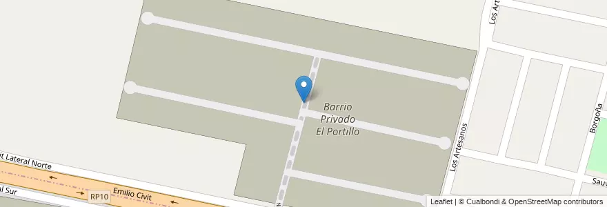 Mapa de ubicacion de Barrio Privado El Portillo en Аргентина, Чили, Мендоса, Departamento Luján De Cuyo, Departamento Maipú, Maipú.