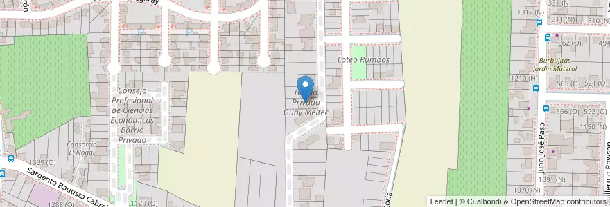 Mapa de ubicacion de Barrio Privado Guay Meltec en アルゼンチン, サンフアン州, チリ, Rivadavia.