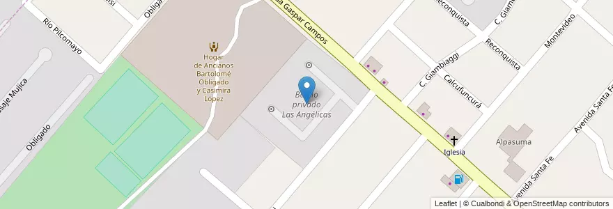 Mapa de ubicacion de Barrio privado Las Angélicas en Arjantin, Buenos Aires, Partido De San Miguel, Bella Vista.