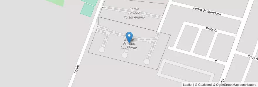 Mapa de ubicacion de Barrio Privado Las Marías en アルゼンチン, チリ, メンドーサ州, Departamento Guaymallén, Distrito San Francisco Del Monte.
