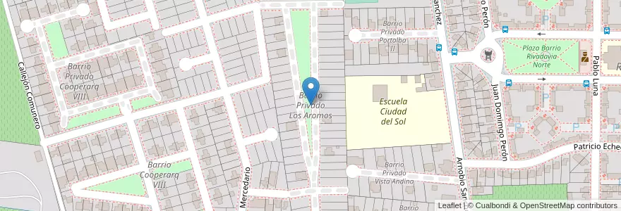 Mapa de ubicacion de Barrio Privado Los Aromos en Argentinië, San Juan, Chili, Rivadavia.