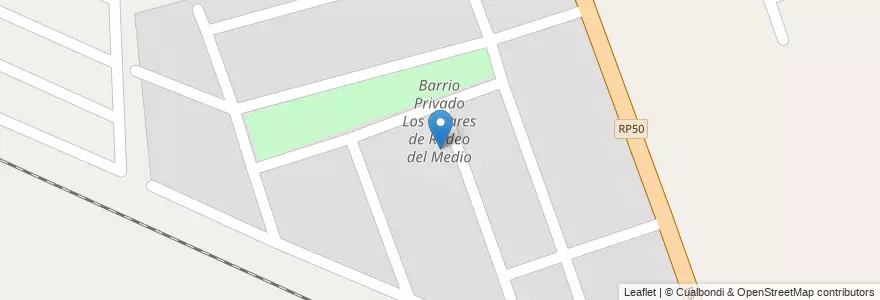 Mapa de ubicacion de Barrio Privado Los Solares de Rodeo del Medio en Arjantin, Şili, Mendoza, Departamento Maipú, Distrito Rodeo Del Medio, Rodeo Del Medio.