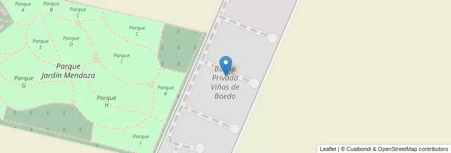 Mapa de ubicacion de Barrio Privado Viñas de Boedo en 阿根廷, 智利, Mendoza, Departamento Luján De Cuyo, Luján De Cuyo, Distrito Mayor Drummond.